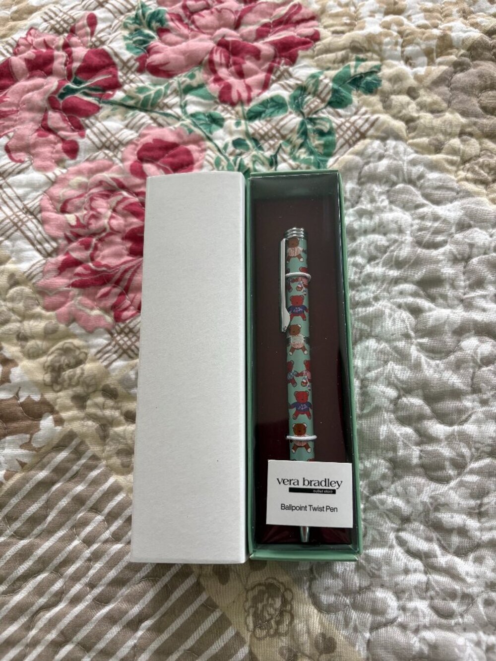 Vera Bradley Retired Ballpoint Pen in Toasty Teddies - Boxed